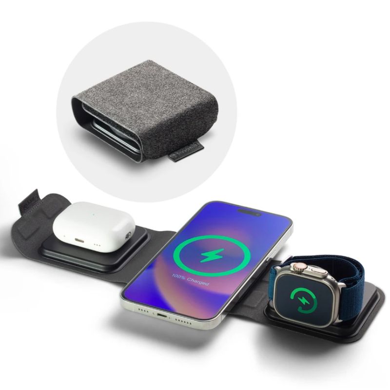 mophie-3in1 travel charger MagSafe with adapter EU Black