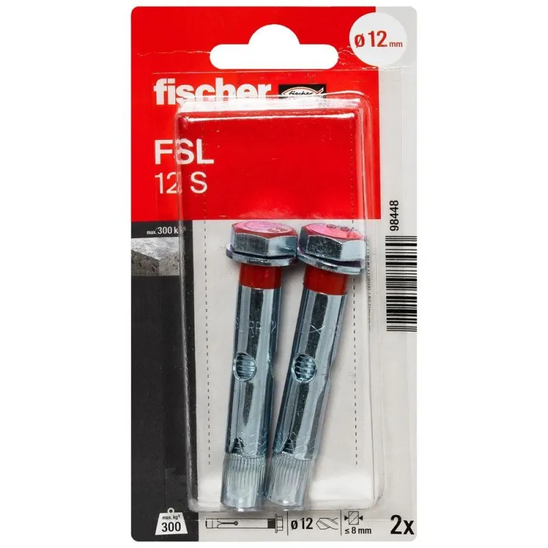 Fišera enkurs ar skrūvi FSL 12 S 2gab.