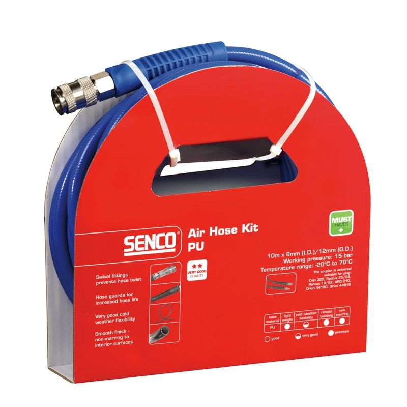 Gaisa šļūteņu komplekts SENCO PU 8 mm ,ārējais diametrs 12 mm,, 10m