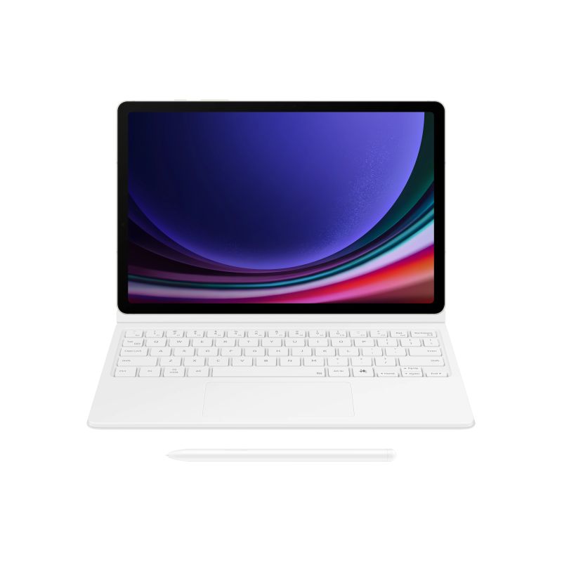 DX725UW Book Cover Keyboard Samsung Galaxy Tab S9-S9 FE-S10 FE-S10 Lite, White