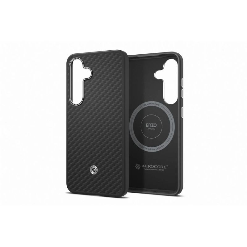 FPS931PGABW Enzo Aramid Case Samsung Galaxy S25, Black Silver