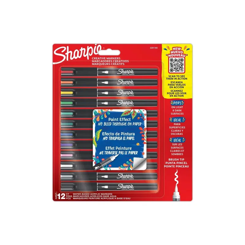 Akrila radošie marķieri, uz ūdens bāzes, 12 gab., SHARPIE