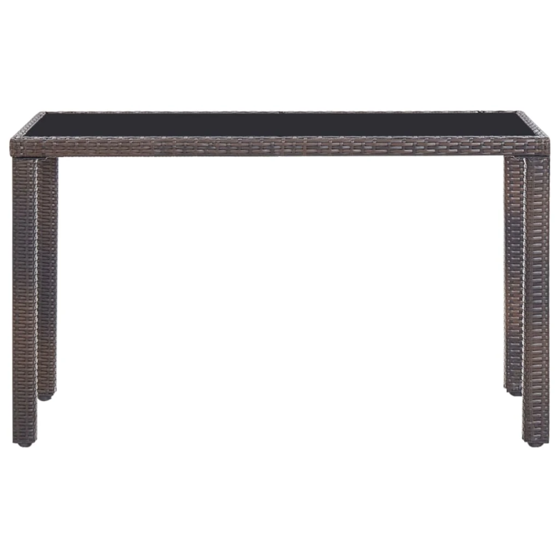 vidaXL 5-daļīgs dārza mēbeļu komplekts ar matračiem, PE pinums, brūns