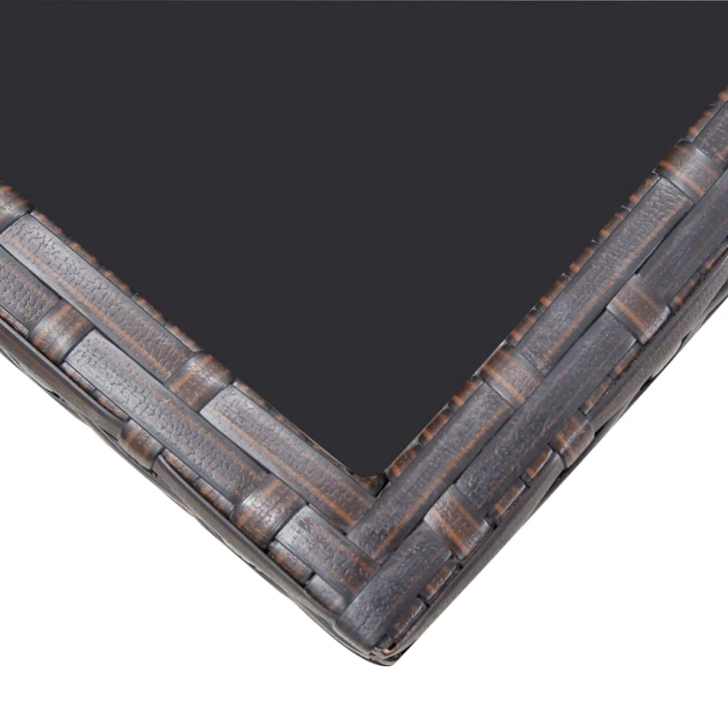 vidaXL 9-daļīgs dārza mēbeļu komplekts ar matračiem, PE pinums, brūns