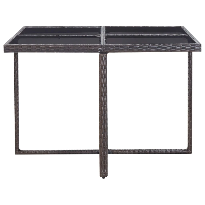 vidaXL 9-daļīgs dārza mēbeļu komplekts ar matračiem, PE pinums, brūns