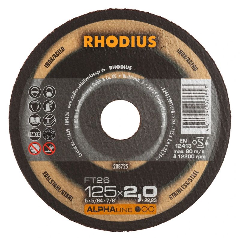 RHODIUS lõikeketas FT26, 180x2x22,23 mm