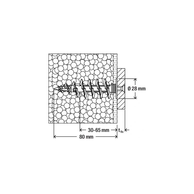 Stiprinājums izolācijas materiāliem FID80 II, Fischer 25 gab.