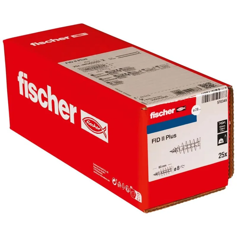 Stiprinājums izolācijas materiāliem FID80 II, Fischer 25 gab.