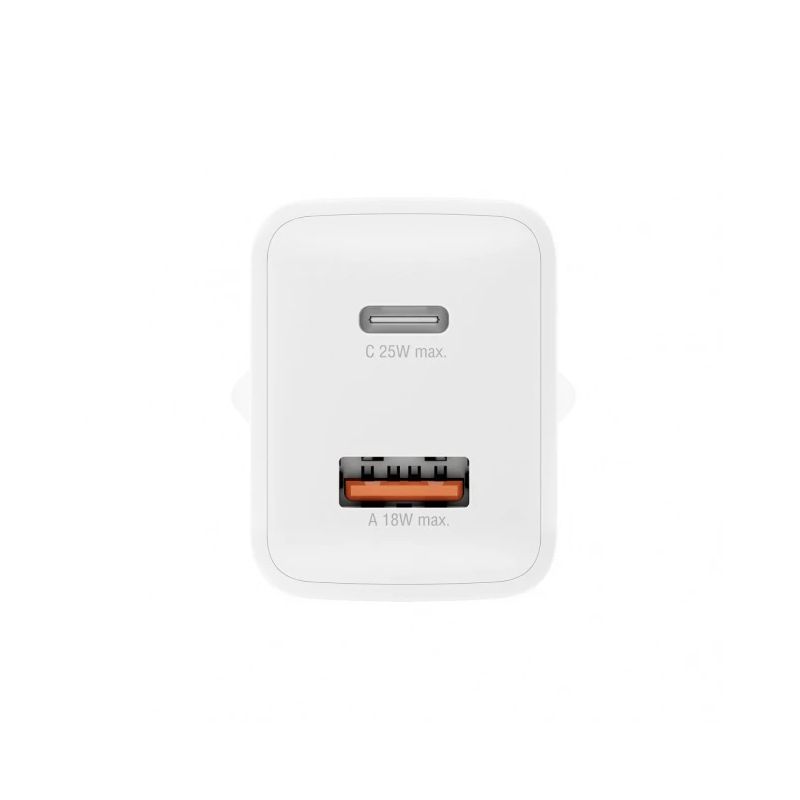 Wall Charger ,without cable, PDPlug Duos 25W 1C+1A, white