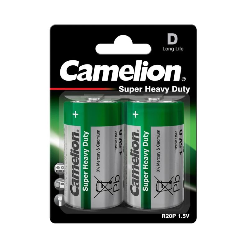 Patareid, süsinik-tsink, D, R20, B2, CAMELION, 2 tk.