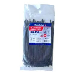 SPECIALIST+ neilona siksna, melna, 3.6 x 150 mm, 100 gab.
