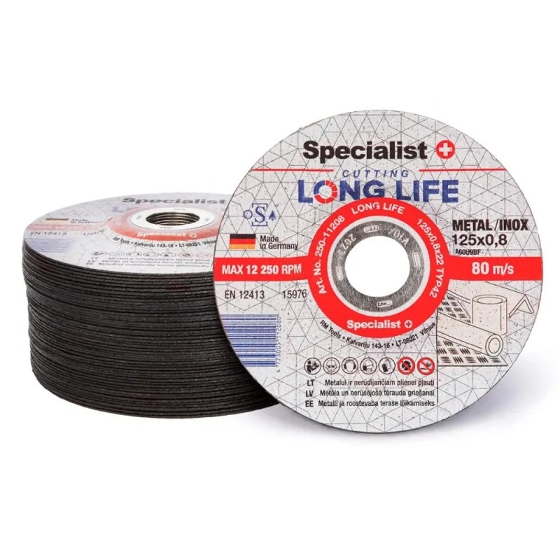 SPECIALIST+ metal cutting disc LONG LIFE, 125x0.8x22 mm