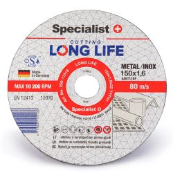 SPECIALIST+ metāla griešanas disks LONG LIFE, 150 x 1.6 x 22 mm
