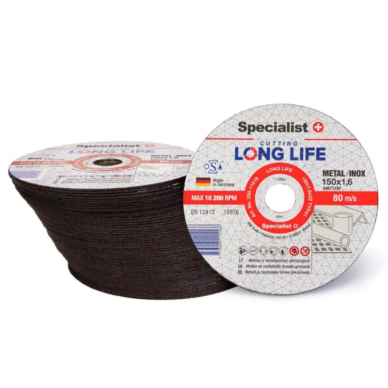 SPECIALIST+ metāla griešanas disks LONG LIFE, 150 x 1.6 x 22 mm