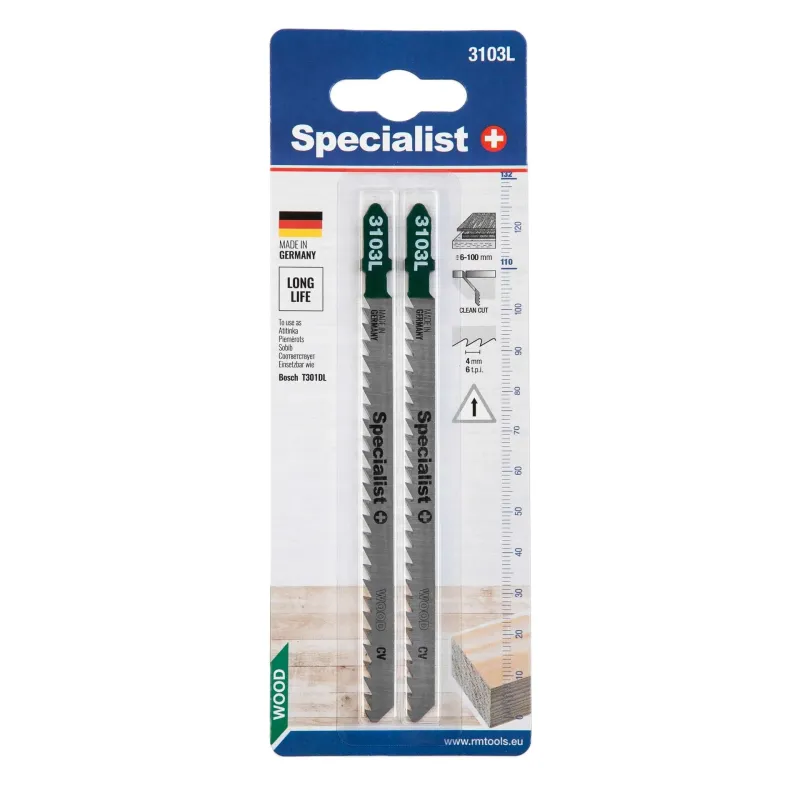SPECIALIST+ jigsaw blade 3103L ,T301DL,, 2 pcs