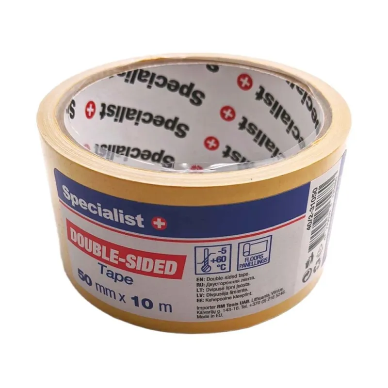 SPECIALIST+ divpusēja līmlente, 50 mm x 10 m