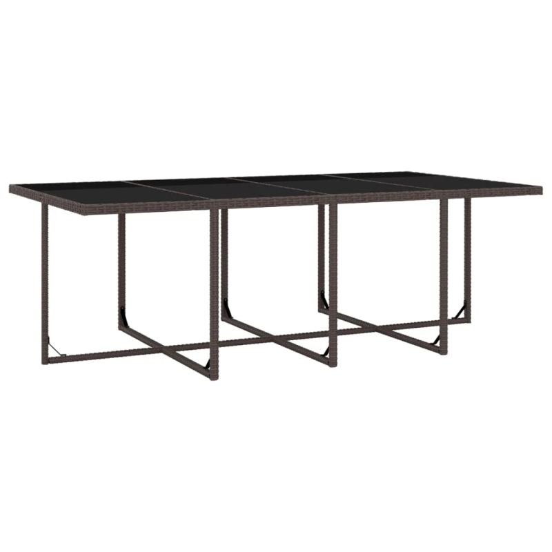 vidaXL 13-daļīgs dārza mēbeļu komplekts ar matračiem, PE pinums, brūns