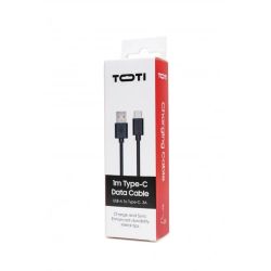 SEEK TOTI USB-A to Type-C, 1m PVC Data Cable 3A, Black