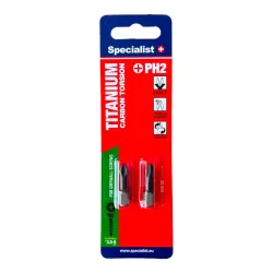 SPECIALIST+ screwdriver bit TITAN CARBON PH2 TORSION, 2 pcs