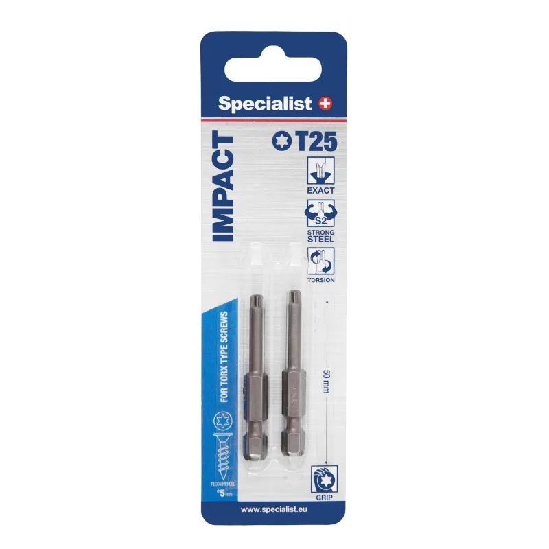 SPECIALIST+ uzgalis TORX GRIP T25, 50 mm, 2 gab.
