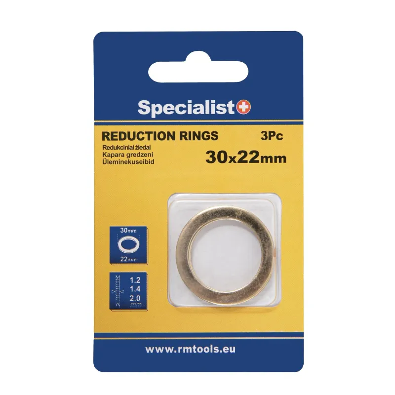 SPECIALIST+ redukcijas gredzens, 30 x 22 x 1.2-1.4-2 mm, 3 gab.