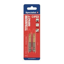 SPECIALIST+ screwdriver bit TITANIUM, PZ2, 50 mm, 2 pcs