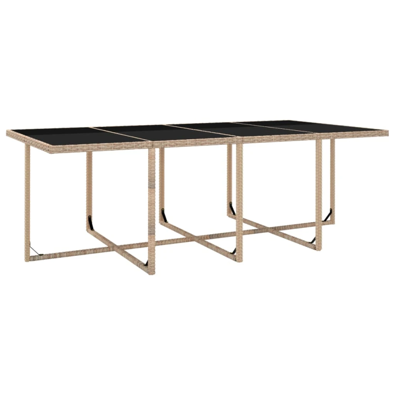 vidaXL 13-daļīgs dārza mēbeļu komplekts ar matračiem, PE pinums, bēšs