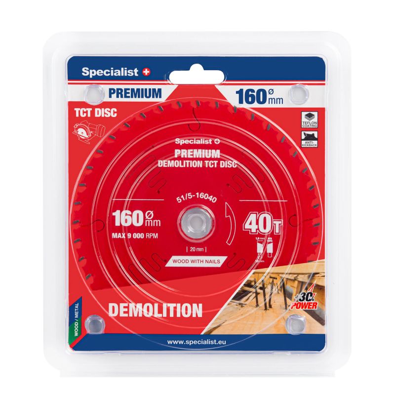 Griešanas disks 160x40Tx20mm, Demolition PREMIUM, SPECIALIST+