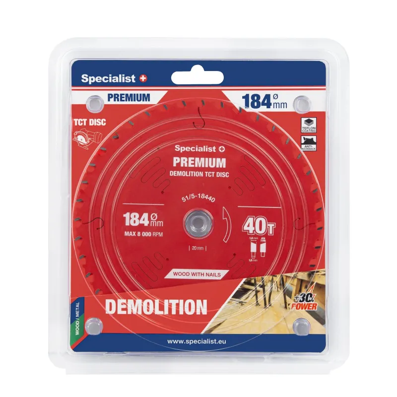 Griešanas disks 184x24Tx20-16mm, Demolition PREMIUM, SPECIALIST+