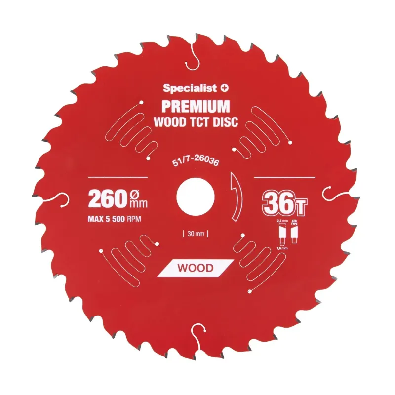 Griešanas disks 260x36Tx30mm, Wood PREMIUM, SPECIALIST+