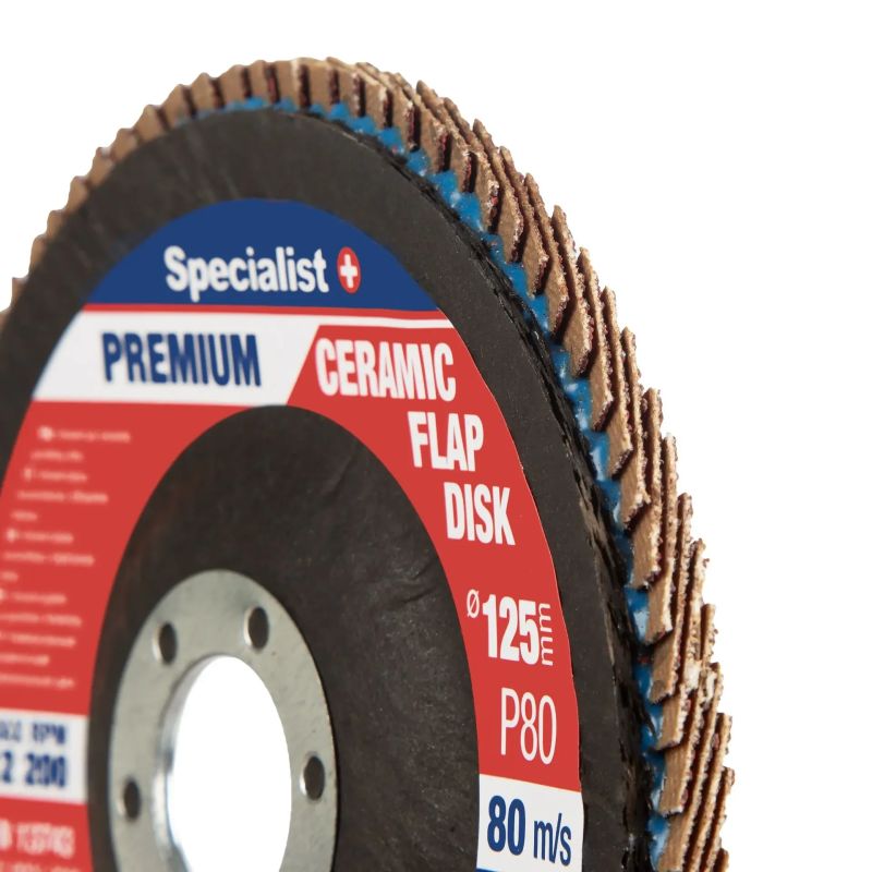 Atlokšņu slīpēšanas disks 125 mm, P80, Keramiskais PREMIUM, SPECIALIST+