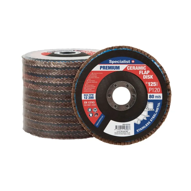 Atlokšņu slīpēšanas disks 125 mm, P120, Keramiskais PREMIUM, SPECIALIST+