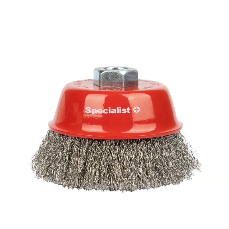 Stiepļu birstes kauss ar taisnu stiepli, 100 mm, M14, SPECIALIST+