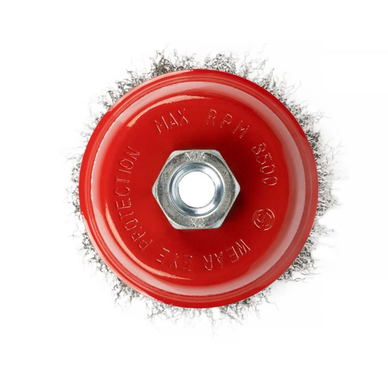 Stiepļu birstes kauss ar taisnu stiepli, 100 mm, M14, SPECIALIST+