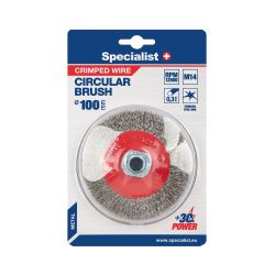 Wire brush wheel, straight wire, 100 mm, M14, SPECIALIST+