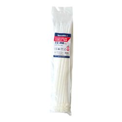 SPECIALIST+ nylon cable ties, white, 7.6x450 mm, 50 pcs