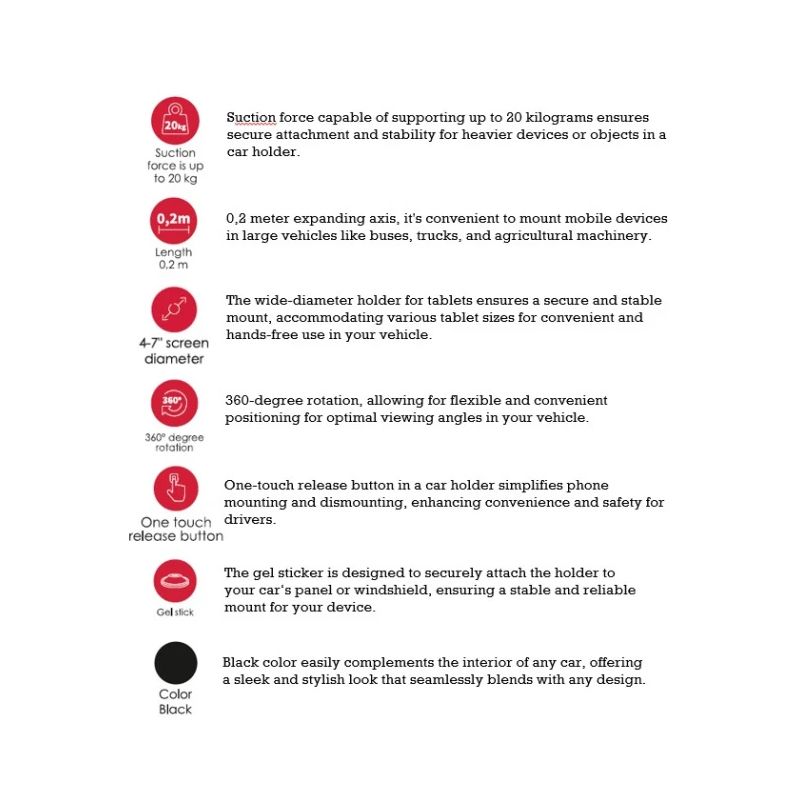 SEEK TOTI Universal Car Suction cup Phone Holder, Black