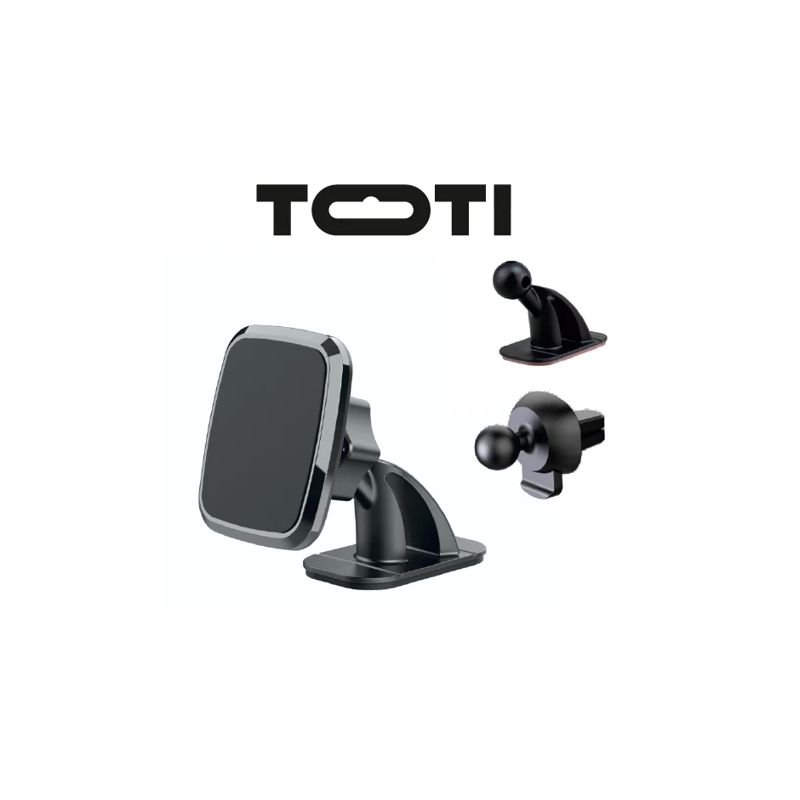 SEEK TOTI Magnetic Square Shape Car Holder with 3M Glue Mount, Black