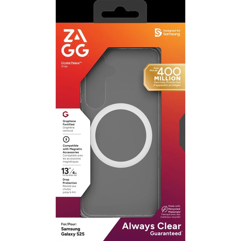 ZAGG Protection Bundle for Samsung S25: Case with MagSafe and Screen Protector