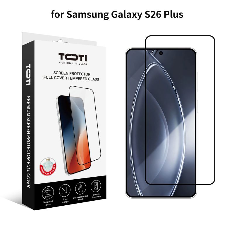 TOTI PREMIUM TEMPERED glass 2.5D screen protector full cover for Samsung Galaxy S26 Plus