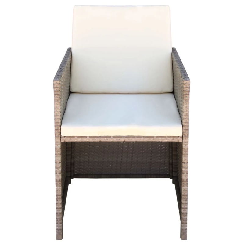 vidaXL dārza krēsli, 2 gb., matrači un spilveni, PE rotangpalma, bēši