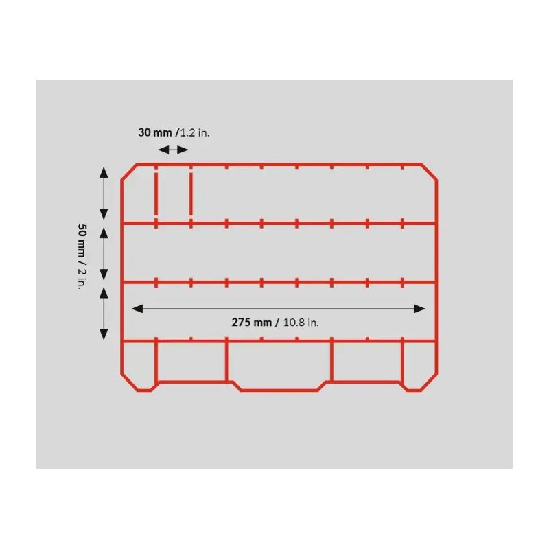 Liela izmēra instrumentu organizators, caurspīdīgs, QBRICK