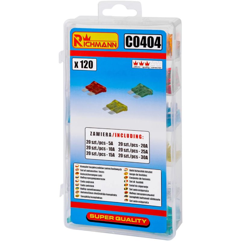 Drošinātāju komplektas 120 gab. 5A-30