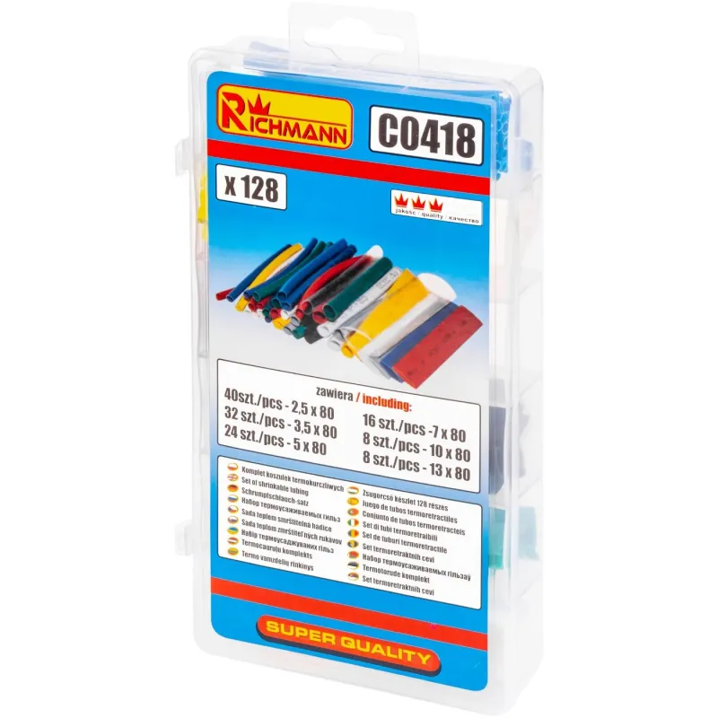 Set of shrinkable tubing 128 pcs.