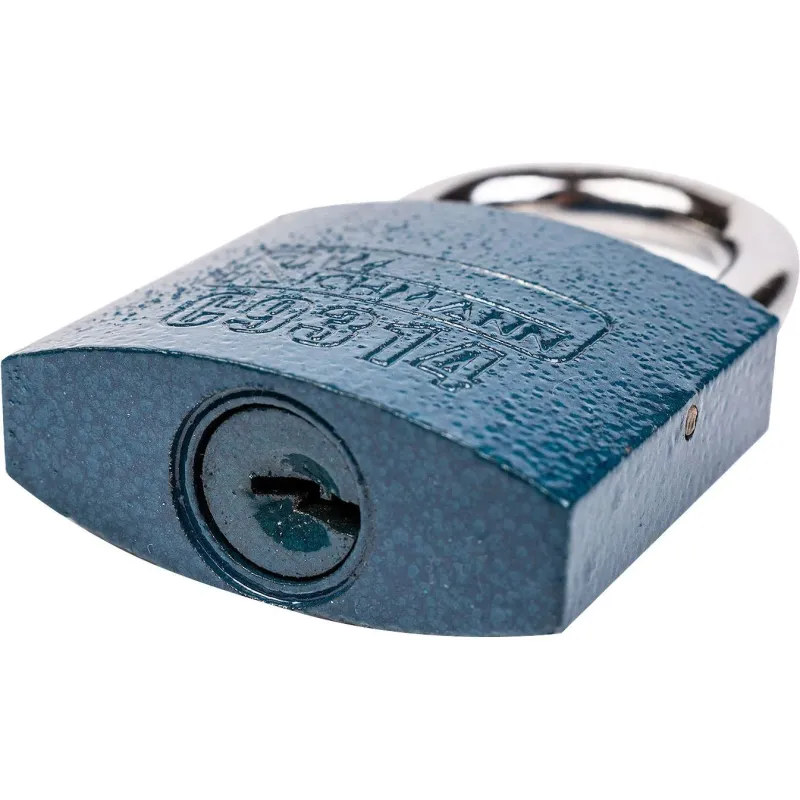 Tērauda piekaramā atslēga 40 mm zila