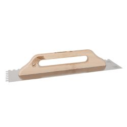 Stainless steel trowel 130x480 mm, 12x12 mm, KUBALA