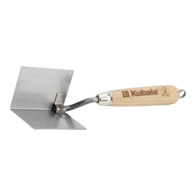 Stainless steel trowel for internal corners, 75x110 mm. KUBALA