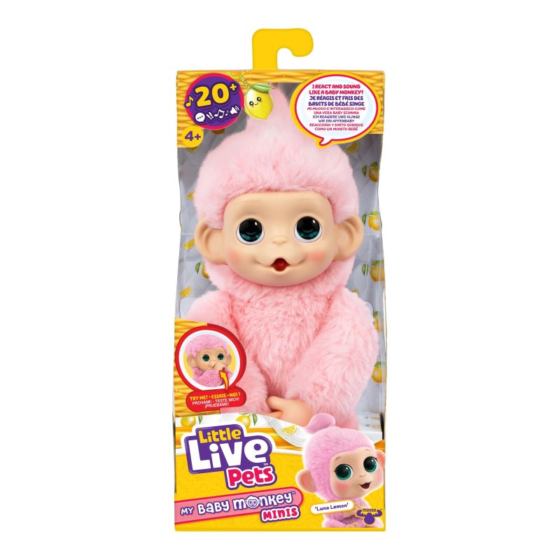 LITTLE LIVE PETS интерактивная мягкая игрушка Обезьяна Мини, 19 см