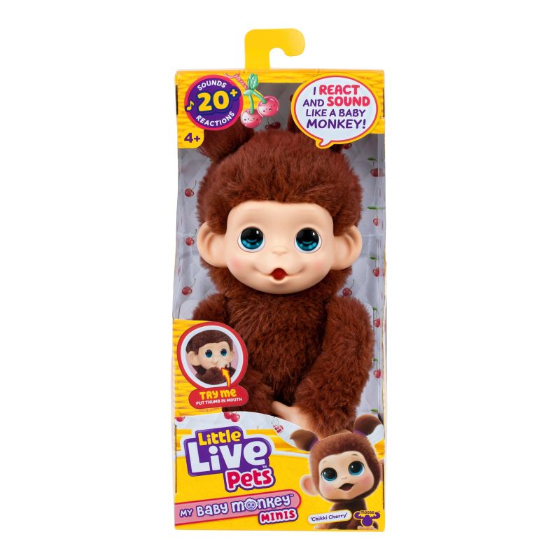 LITTLE LIVE PETS интерактивная мягкая игрушка Обезьяна Мини, 19 см