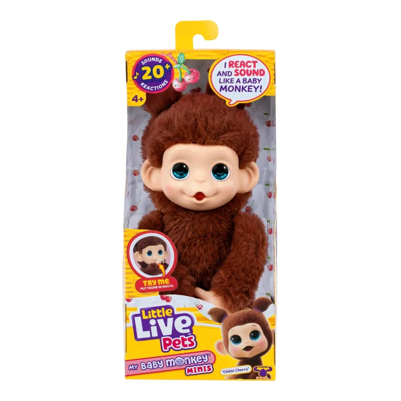LITTLE LIVE PETS interactive plush Monkey minis, 19 cm